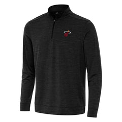Heather Black Miami Heat Antigua Bright Quarter-Zip Top | NBA