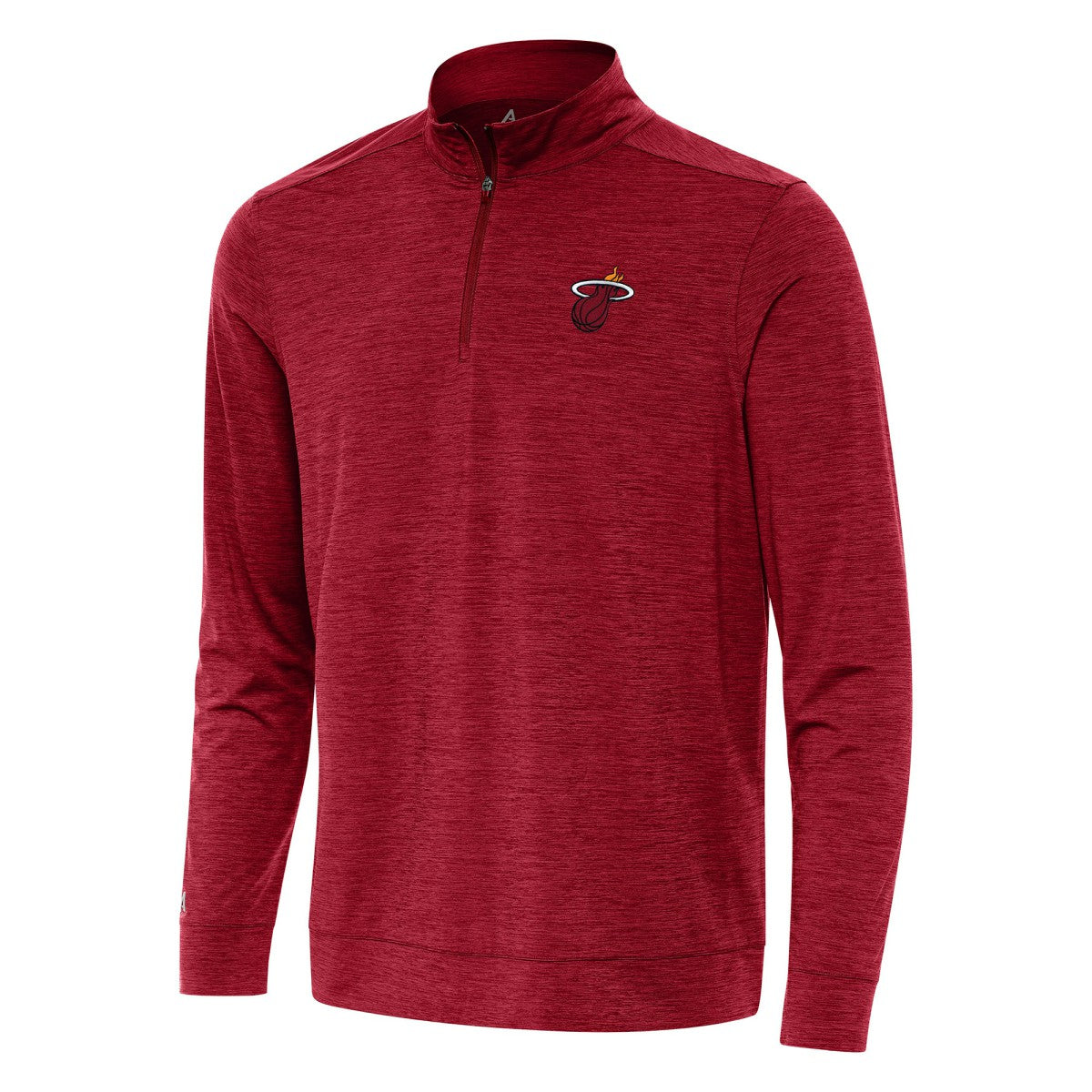 Cardinal Miami Heat Antigua Bright Quarter-Zip Top | NBA
