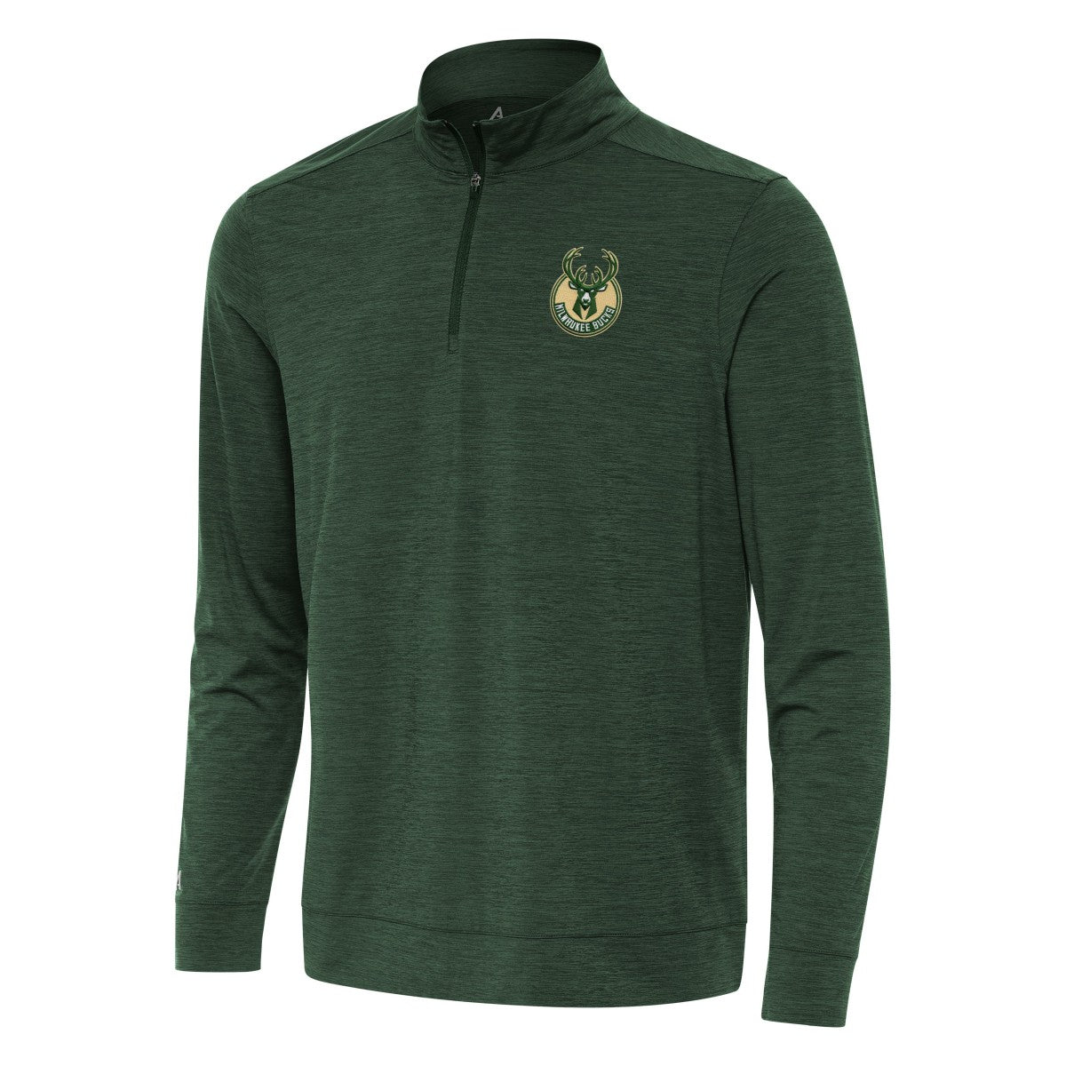 Hunter Green Milwaukee Bucks Antigua Bright Quarter-Zip Top | NBA