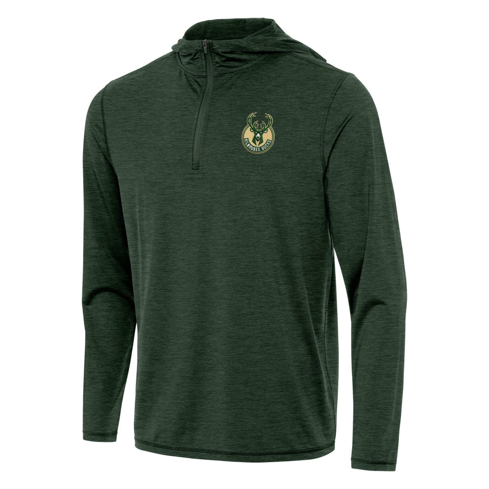 Hunter Green Milwaukee Bucks Antigua Tidy Quarter-Zip Hoodie | NBA