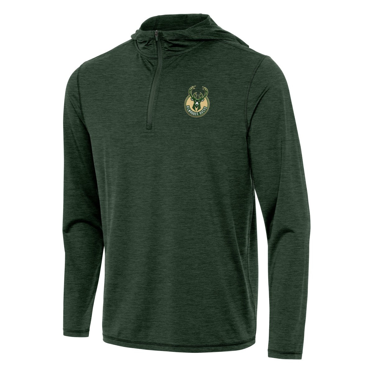 Hunter Green Milwaukee Bucks Antigua Tidy Quarter-Zip Hoodie | NBA