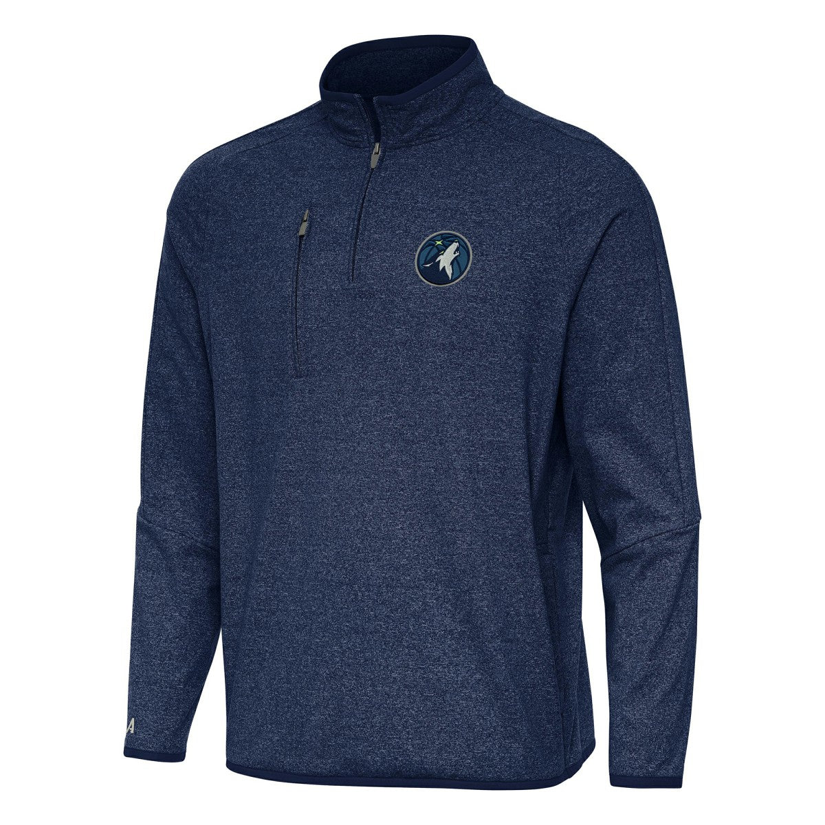 Heather Navy Minnesota Timberwolves Antigua Certain Quarter-Zip Tri-Blend Sweatshirt | NBA