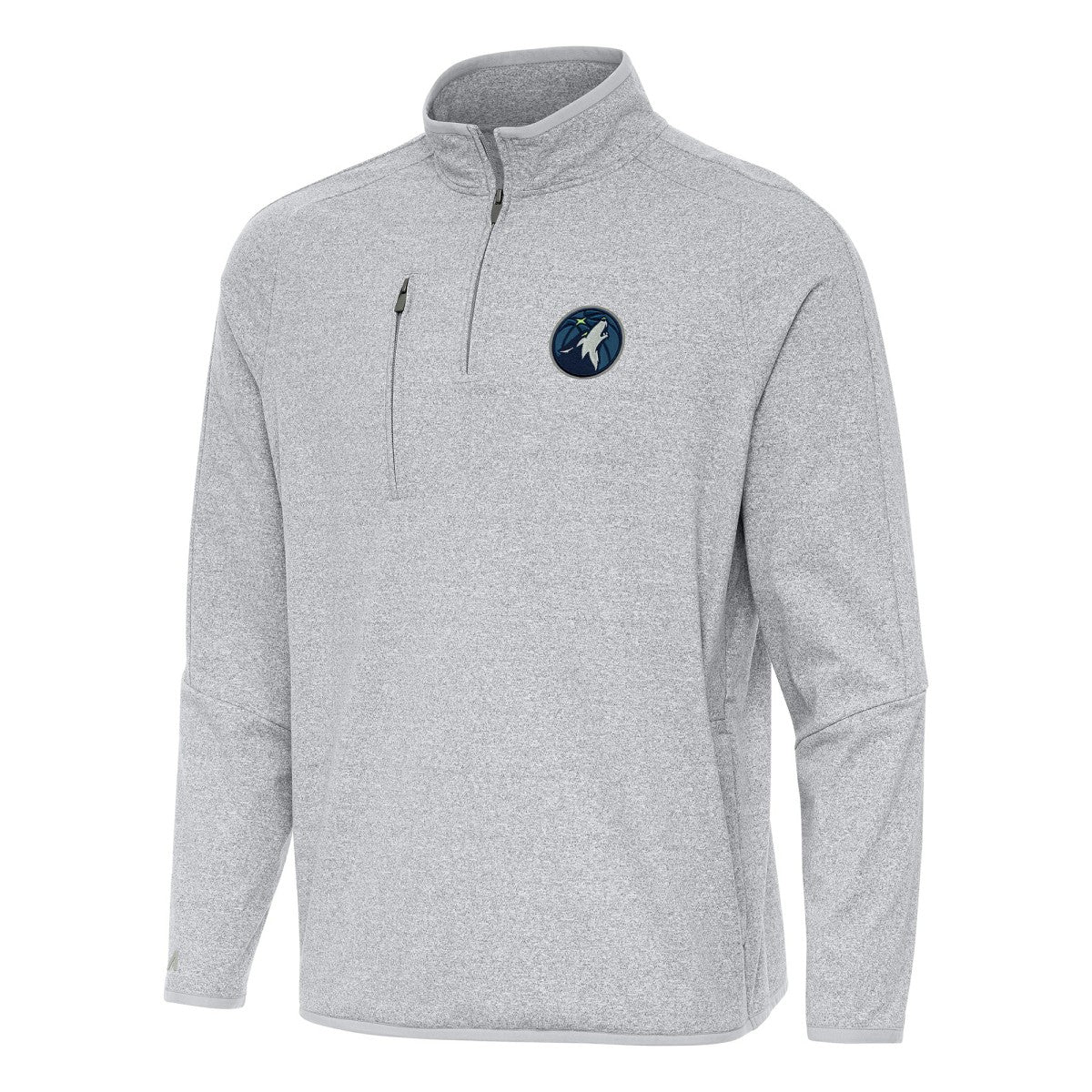 Heather Gray Minnesota Timberwolves Antigua Certain Quarter-Zip Tri-Blend Sweatshirt | NBA