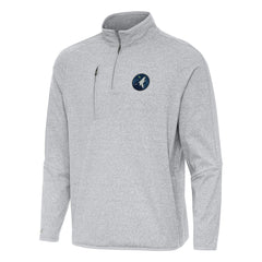 Heather Gray Minnesota Timberwolves Antigua Certain Quarter-Zip Tri-Blend Sweatshirt | NBA