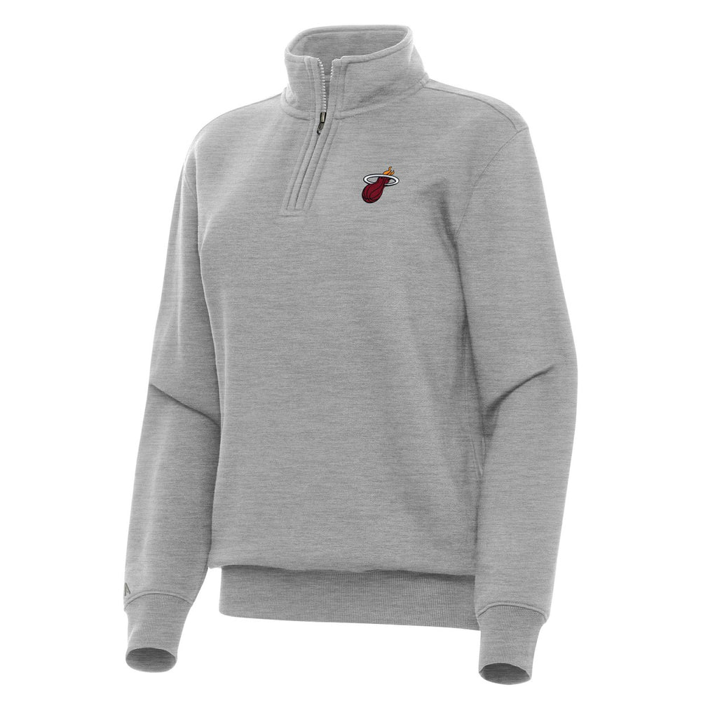 Heather Gray Miami Heat Antigua Women's Victory Quarter-Zip Sweatshirt | NBA