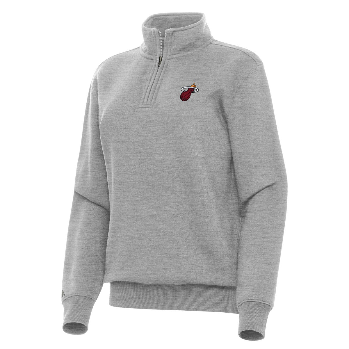 Heather Gray Miami Heat Antigua Women's Victory Quarter-Zip Sweatshirt | NBA