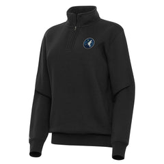 Black Minnesota Timberwolves Antigua Women's Victory Quarter-Zip Sweatshirt | NBA