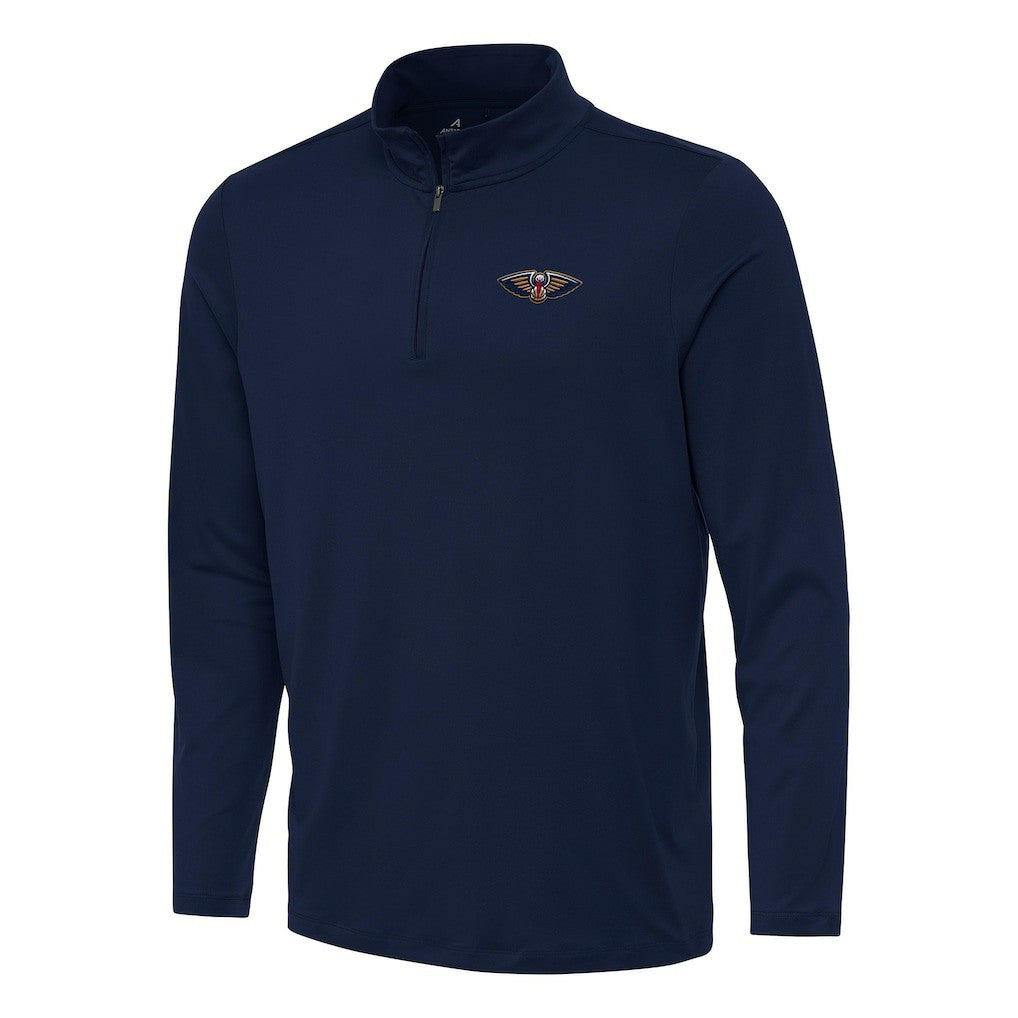 Navy New Orleans Pelicans Antigua Reprocess Quarter-Zip Top | NBA