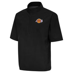 Black Los Angeles Lakers Antigua Brisk Quarter-Zip Windbreaker | NBA