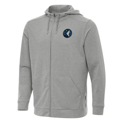 Heather Gray Minnesota Timberwolves Antigua Effortless Full-Zip Hoodie Jacket | NBA