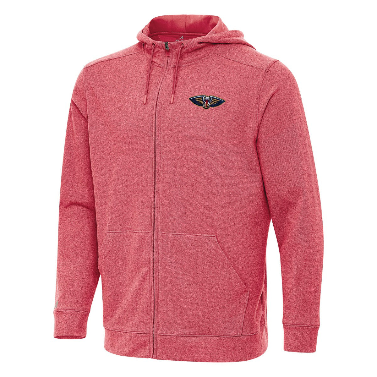 Heather Red New Orleans Pelicans Antigua Effortless Full-Zip Hoodie Jacket | NBA