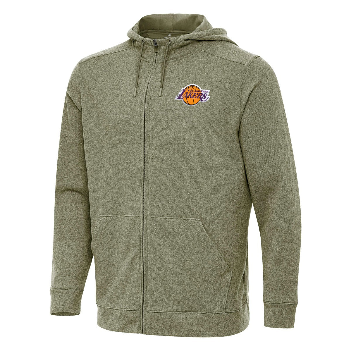 Olive Los Angeles Lakers Antigua Effortless Full-Zip Hoodie Jacket | NBA