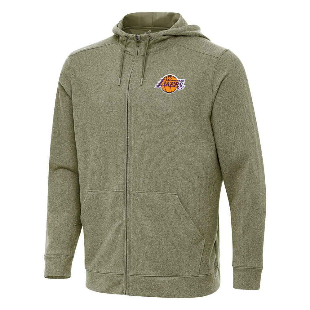 Olive Los Angeles Lakers Antigua Effortless Full-Zip Hoodie Jacket | NBA