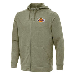 Olive Los Angeles Lakers Antigua Effortless Full-Zip Hoodie Jacket | NBA