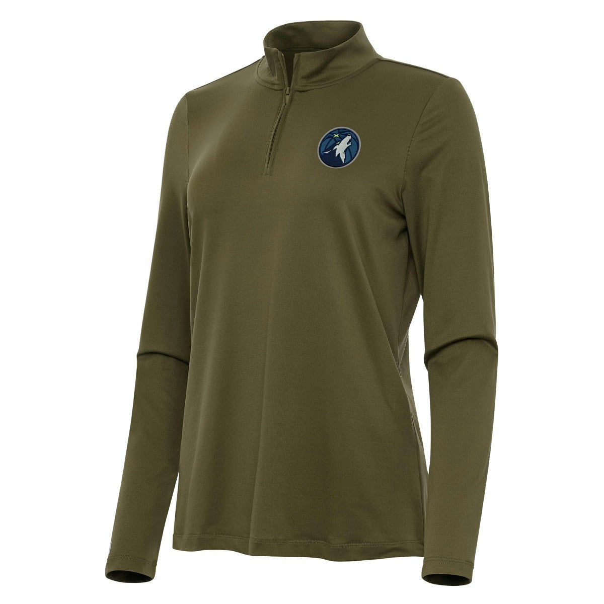 Olive Minnesota Timberwolves Antigua Women's Reprocess Quarter-Zip Top | NBA