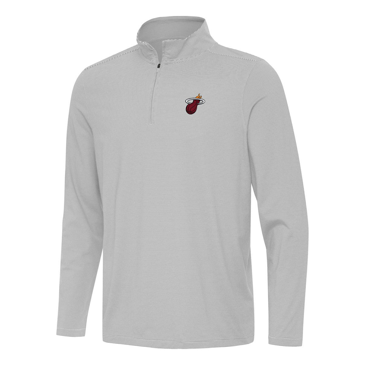 Gray Miami Heat Antigua Twine Quarter-Zip Top | NBA