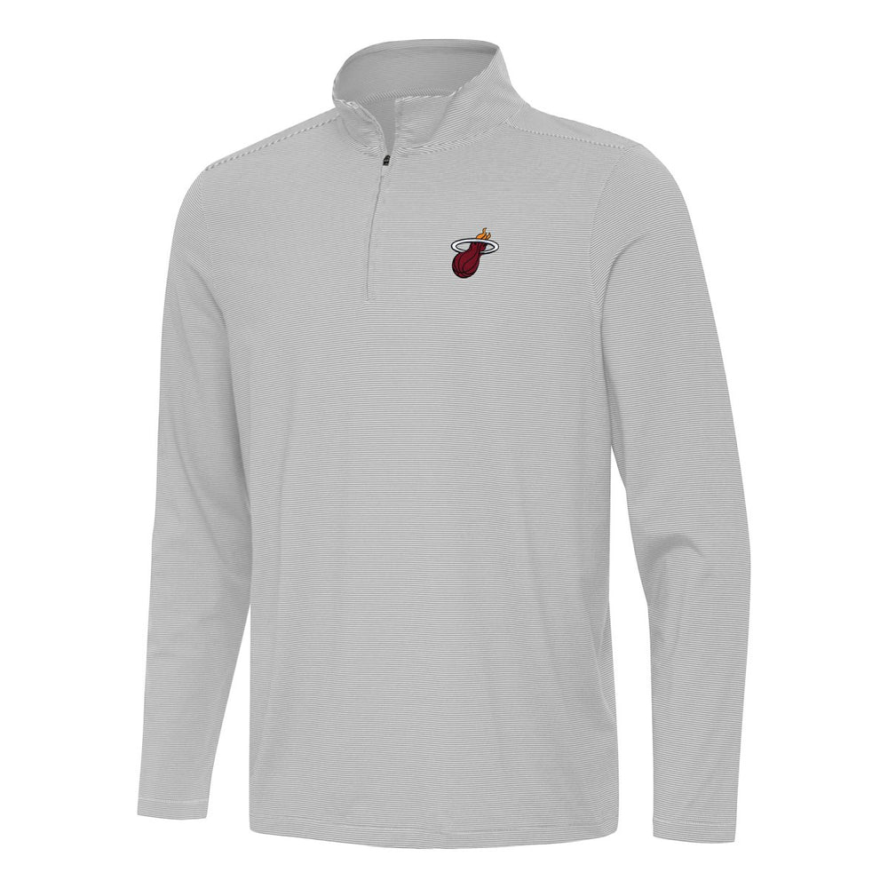 Gray Miami Heat Antigua Twine Quarter-Zip Top | NBA