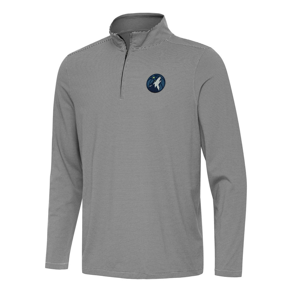 Black Minnesota Timberwolves Antigua Twine Quarter-Zip Top | NBA