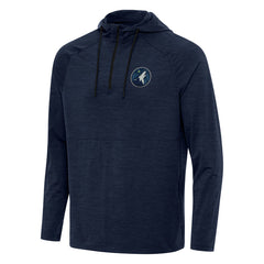 Heather Navy Minnesota Timberwolves Antigua Spikes Raglan Quarter-Zip Hoodie | NBA