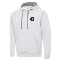White Minnesota Timberwolves Antigua Big & Tall Victory Full-Zip Hoodie Jacket | NBA