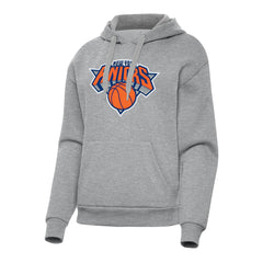 Heather Gray New York Knicks Antigua Women's Victory Pullover Hoodie | NBA