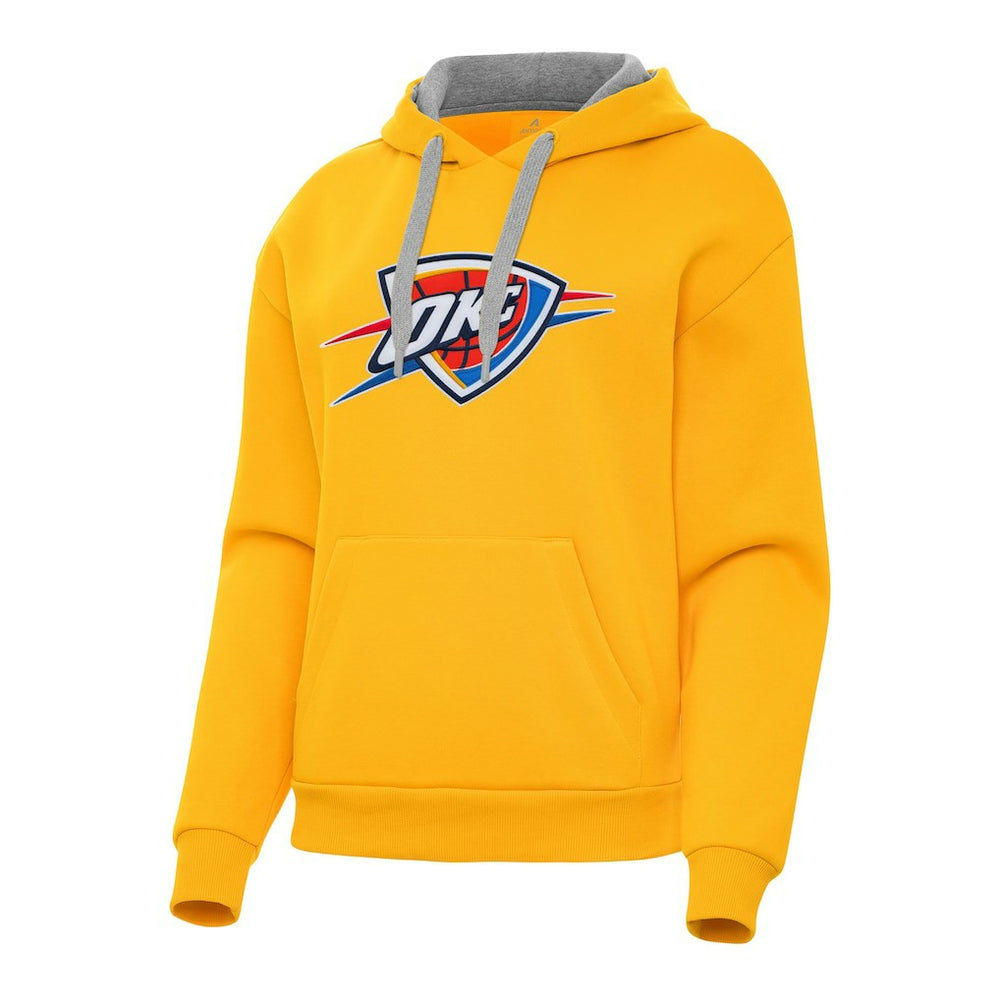 Gold Oklahoma City Thunder Antigua Women's Victory Pullover Hoodie | NBA