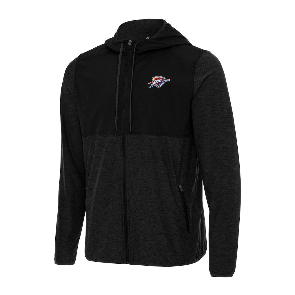 Black Oklahoma City Thunder Antigua Sway Full-Zip Hoodie Jacket | NBA