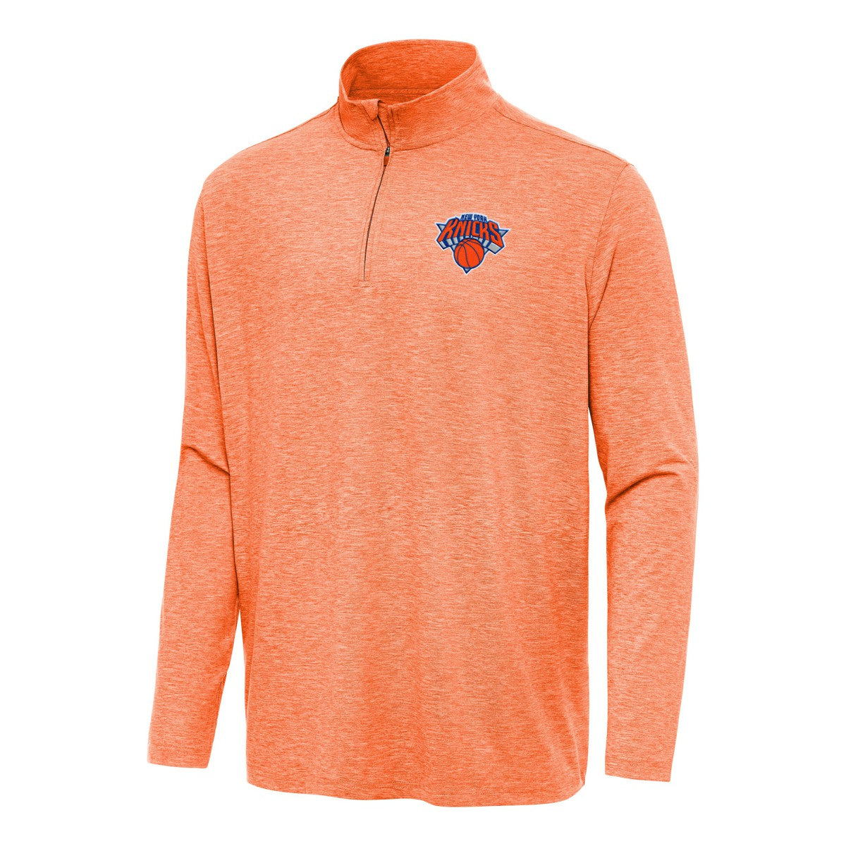 Heather Orange New York Knicks Antigua Hunk Quarter-Zip Top | NBA
