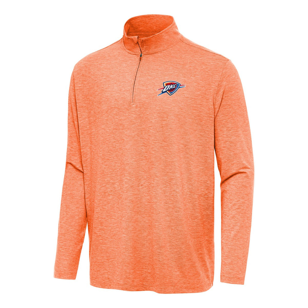 Heather Orange Oklahoma City Thunder Antigua Hunk Quarter-Zip Top | NBA