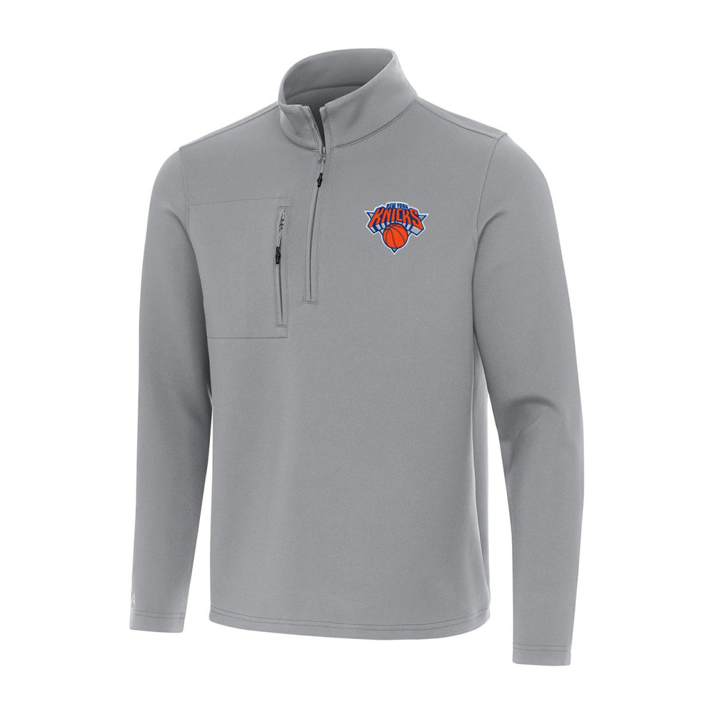 Gray New York Knicks Antigua Insider Quarter-Zip Top | NBA