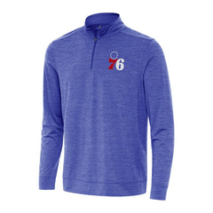 Heather Royal Philadelphia 76ers Antigua Bright Quarter-Zip Top | NBA