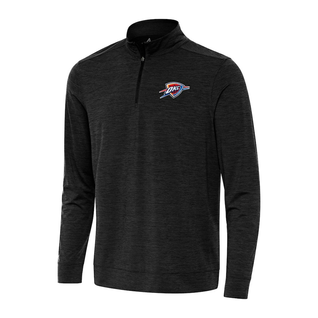 Heather Black Oklahoma City Thunder Antigua Bright Quarter-Zip Top | NBA