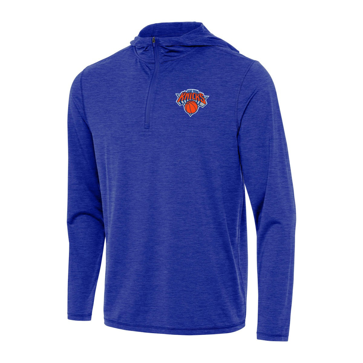 Heather Royal New York Knicks Antigua Tidy Quarter-Zip Hoodie | NBA