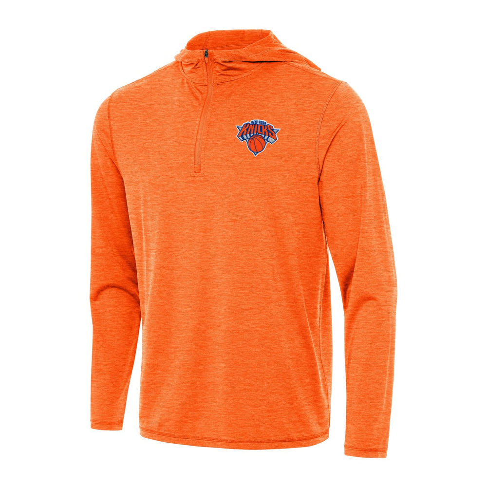 Heather Orange New York Knicks Antigua Tidy Quarter-Zip Hoodie | NBA