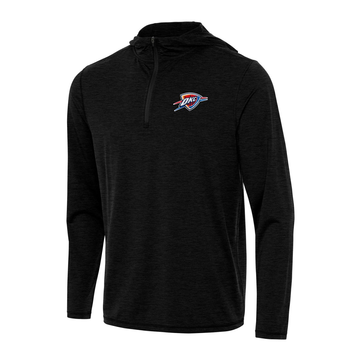 Heather Black Oklahoma City Thunder Antigua Tidy Quarter-Zip Hoodie | NBA