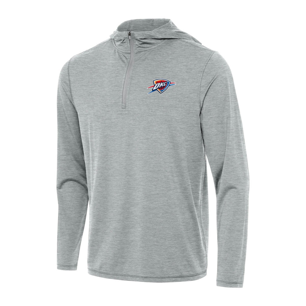 Heather Gray Oklahoma City Thunder Antigua Tidy Quarter-Zip Hoodie | NBA