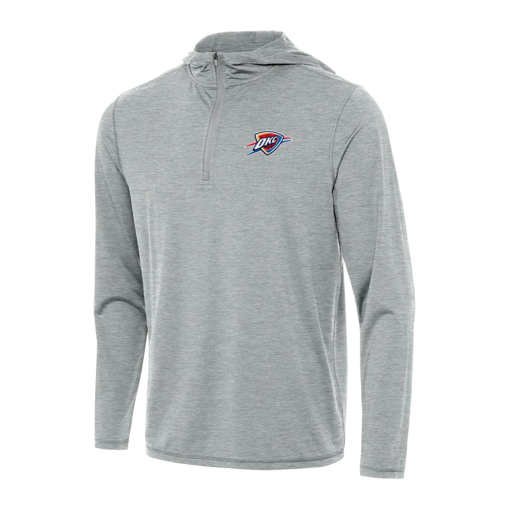 Heather Gray Oklahoma City Thunder Antigua Tidy Quarter-Zip Hoodie | NBA