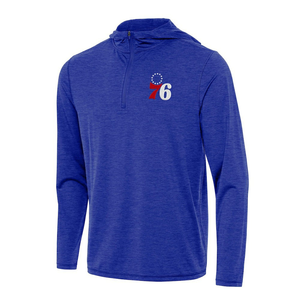 Heather Royal Philadelphia 76ers Antigua Tidy Quarter-Zip Hoodie | NBA