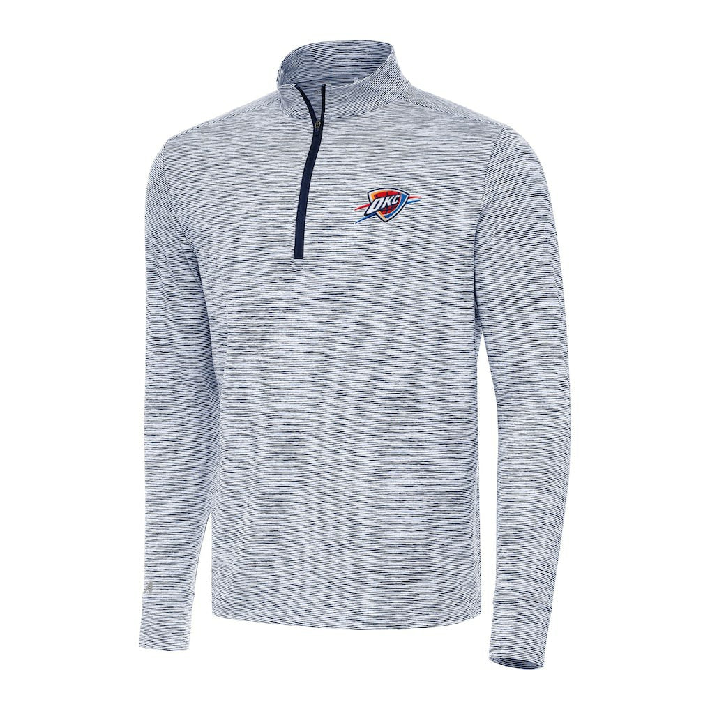 Navy Oklahoma City Thunder Antigua Cause Quarter-Zip Top | NBA