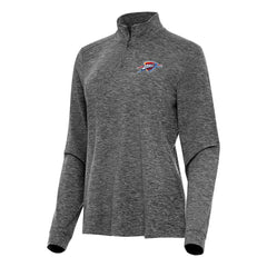 Heather Black Oklahoma City Thunder Antigua Women's Mentor Quarter-Zip Mock Long Sleeve Top | NBA