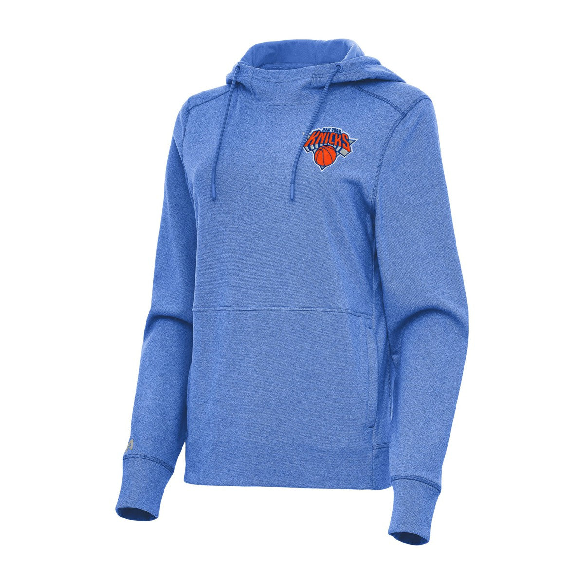 Heather Blue New York Knicks Antigua Women's Justice Pullover Hoodie | NBA