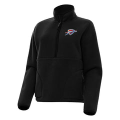Black Oklahoma City Thunder Antigua Women's Figure Half-Zip Pullover Sweatshirt | NBA