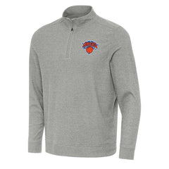Heather Gray New York Knicks Antigua Subtle Quarter-Zip Sweatshirt | NBA