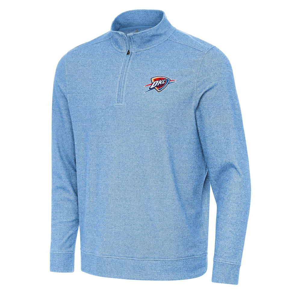 Heather Powder Blue Oklahoma City Thunder Antigua Subtle Quarter-Zip Sweatshirt | NBA