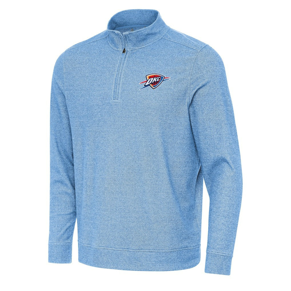 Heather Powder Blue Oklahoma City Thunder Antigua Subtle Quarter-Zip Sweatshirt | NBA