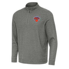 Heather Black New York Knicks Antigua Subtle Quarter-Zip Sweatshirt | NBA