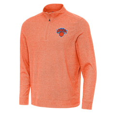 Heather Orange New York Knicks Antigua Subtle Quarter-Zip Sweatshirt | NBA