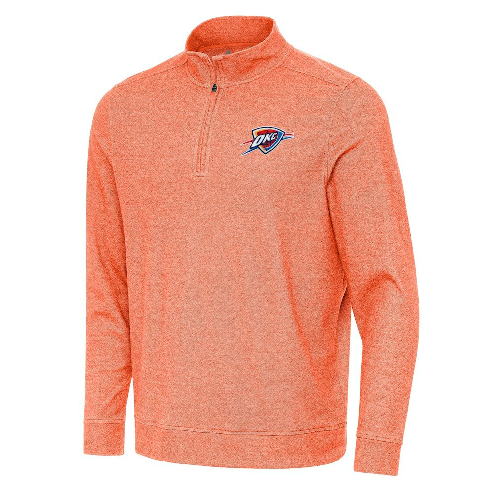 Heather Orange Oklahoma City Thunder Antigua Subtle Quarter-Zip Sweatshirt | NBA