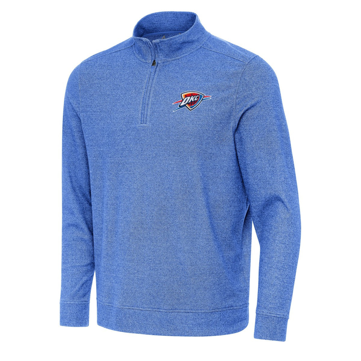 Heather Royal Oklahoma City Thunder Antigua Subtle Quarter-Zip Sweatshirt | NBA