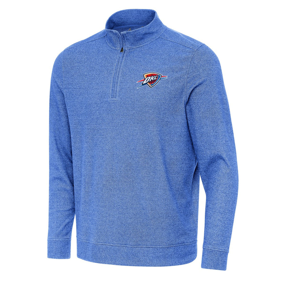Heather Royal Oklahoma City Thunder Antigua Subtle Quarter-Zip Sweatshirt | NBA